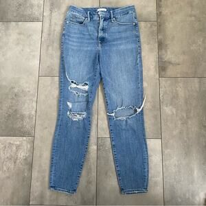Good American Good Legs High Rise Ripped Skinny Crop 4/27
